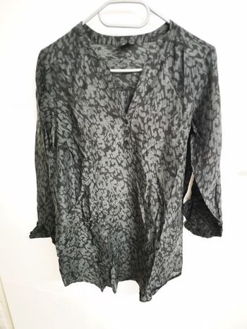 Tunique longue grise bleutée et noir