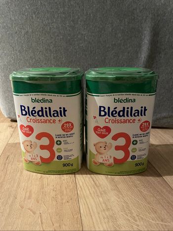 Lot de 2 boîtes de bledina bledilait croissance + 3 de 1 à 3 ans