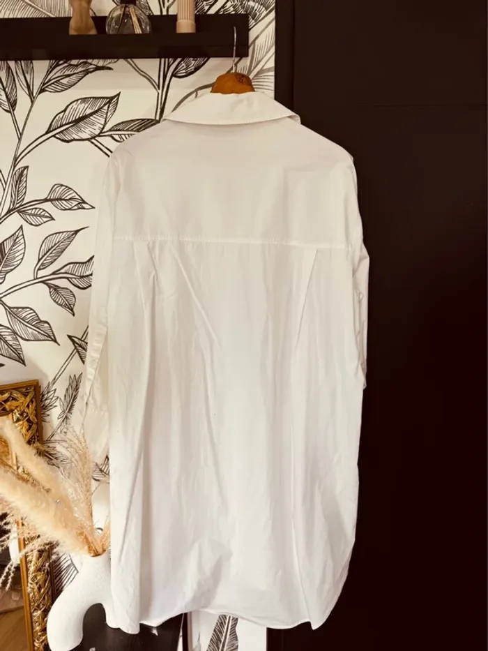 Taille 36 ~ S chemise longue et oversize femme Zara blanche 🌸 - photo numéro 6