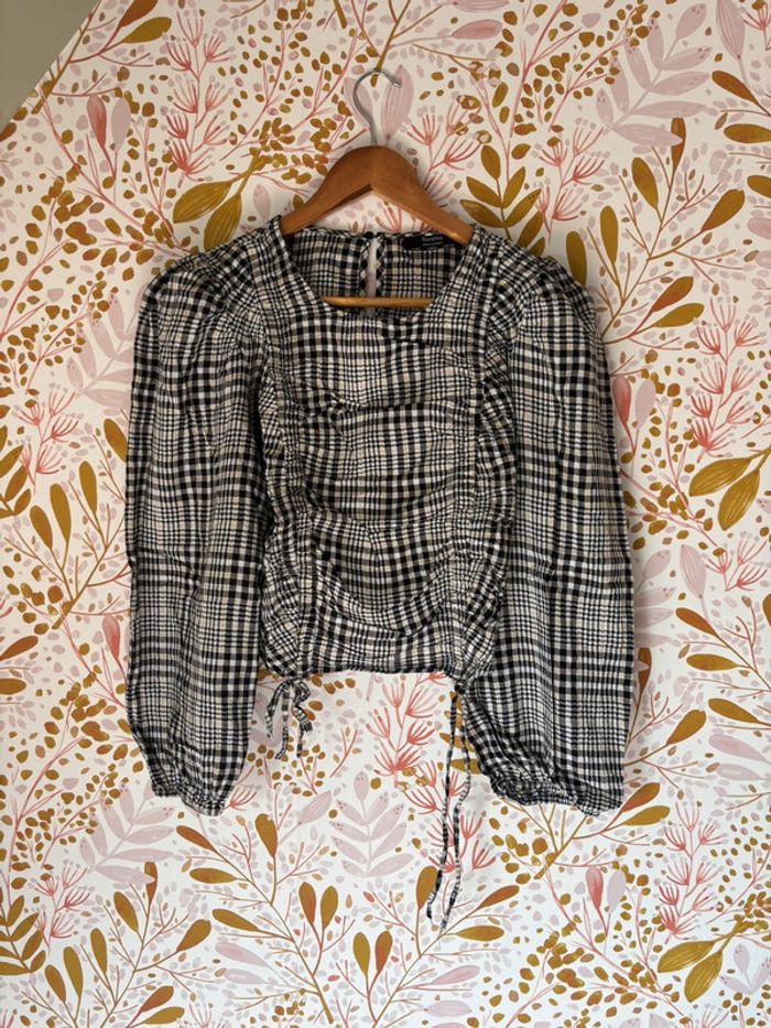 Blouse à carreaux bershka