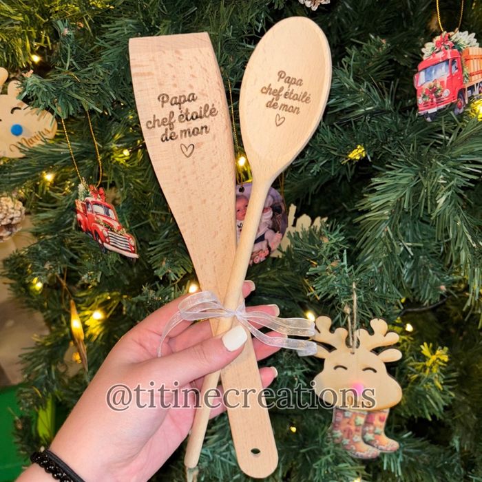 Cuillère et spatule en bois personnalisé✨ - photo numéro 3