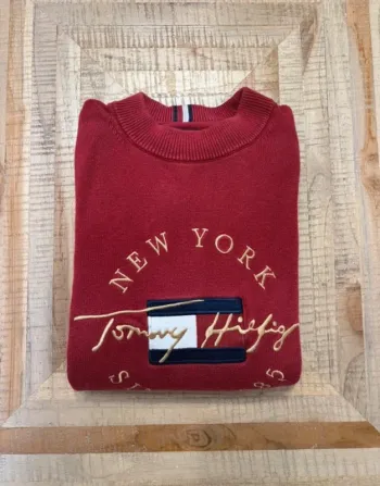 Pull Tommy H Bordeaux