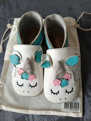 Chaussons cuir licorne 3,4 ans