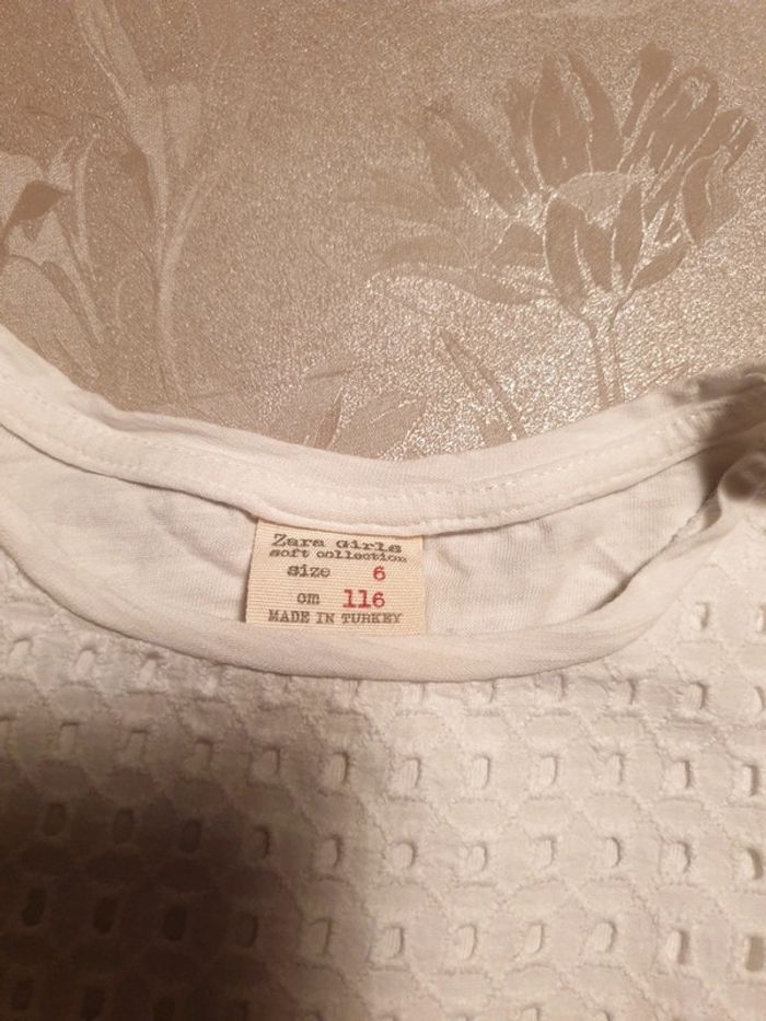 Tee-shirt broderie anglaise Zara Girls 6 ans 116cm