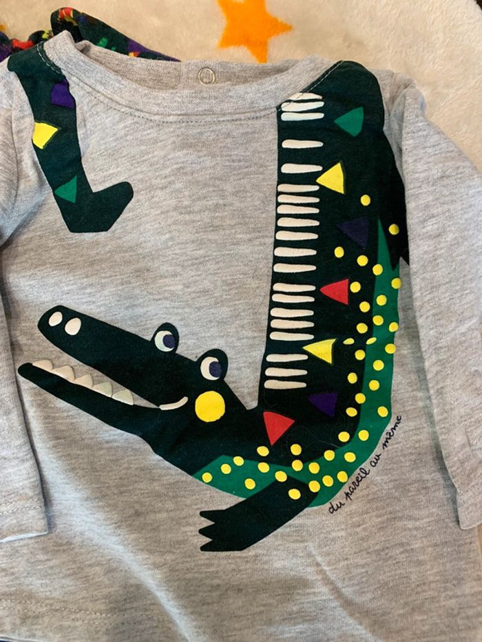 Ensemble Jogging et Tee-Shirt Assortis Chaud Du Pareil Au Même Vert & Gris 6-9 Mois - photo numéro 7