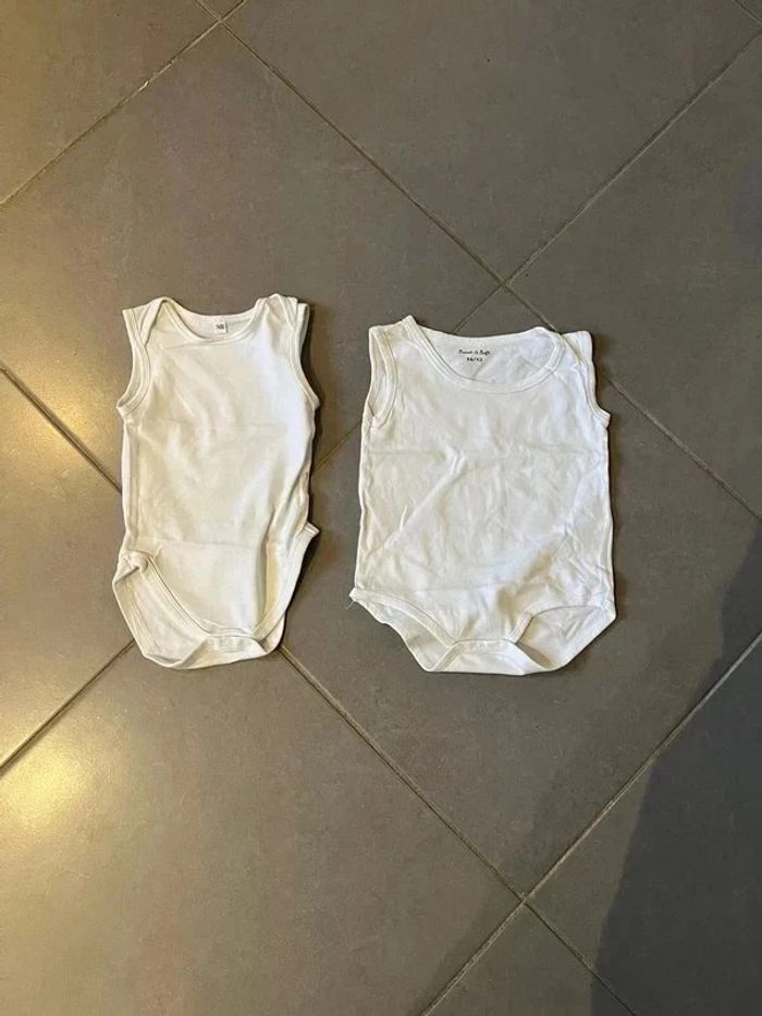 Lot de 2 Bodies débardeur - Sweet & Soft - 80 & 92 cm- Blanc