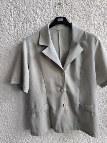 Veste  blazer manche courte vert t 48