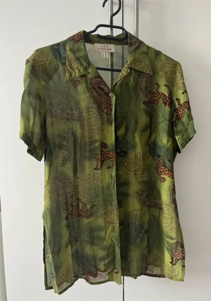 Blouse élégante Un Deux Trois verte