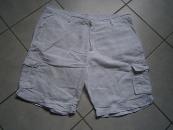 Bermuda en lin blanc NATURAL ETNIC Taille 50