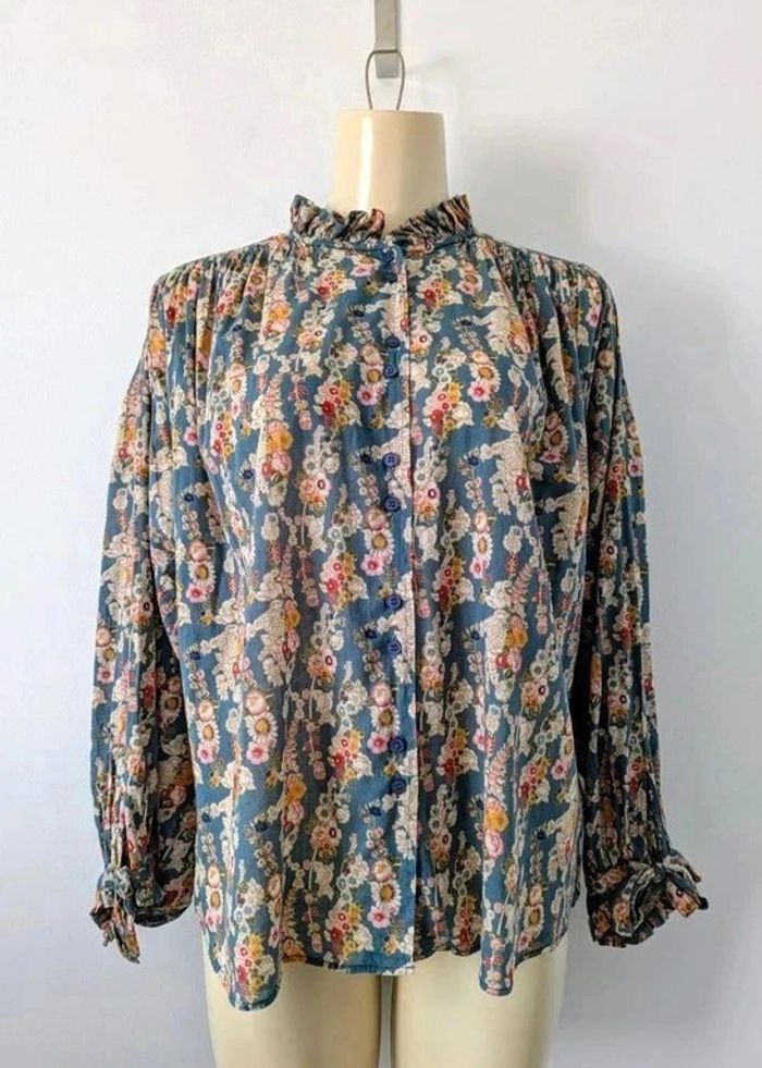 Chemisier blouse fleurie 100% coton - Not Shy - taille M