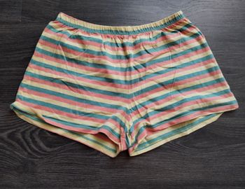 Short pyjama rayé orange et vert 14 ans XS Tex
