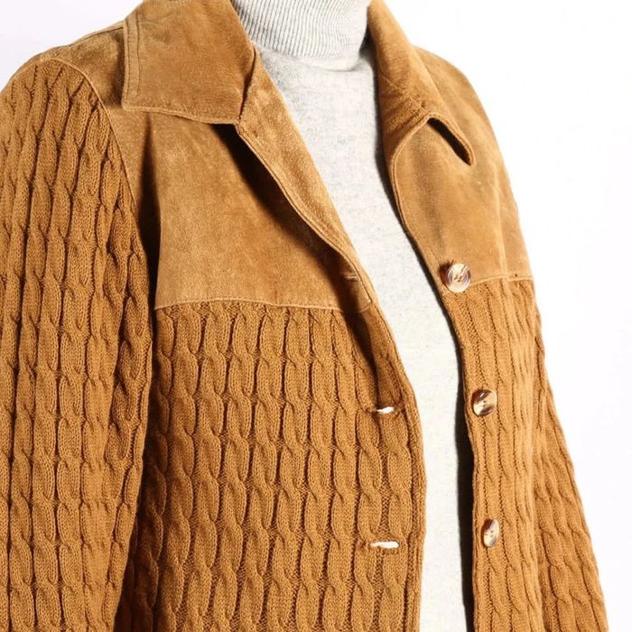 📉 Jolie veste bi-matière vintage daim et laine (#23394) - photo numéro 6