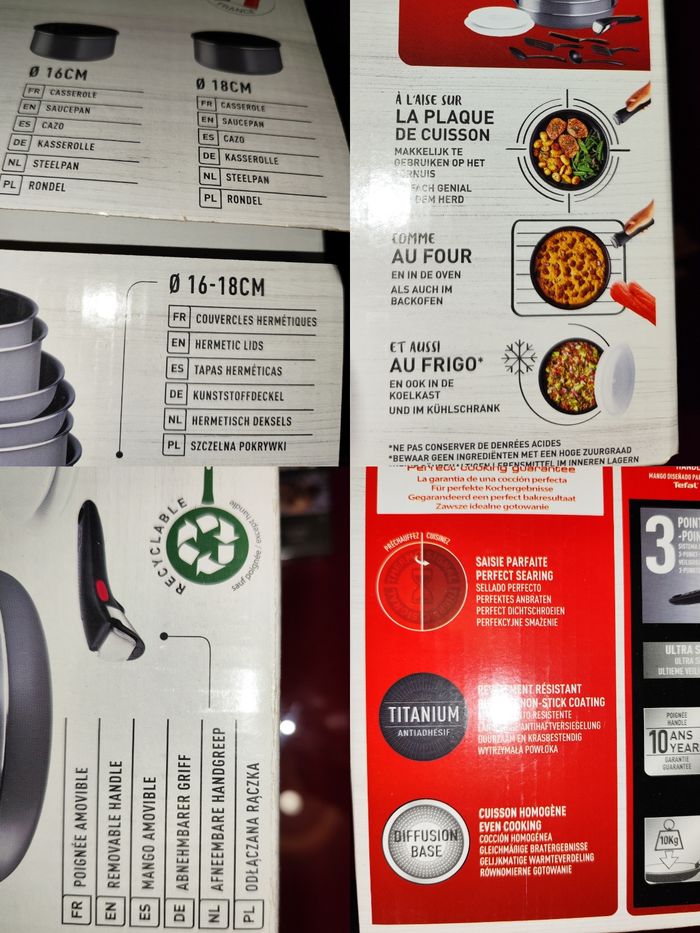 Tefal ingenio easy cook and clean 2 casserole gaz plaque vitrocéramique four 1 poignée amovible 2 couvercle - photo numéro 8