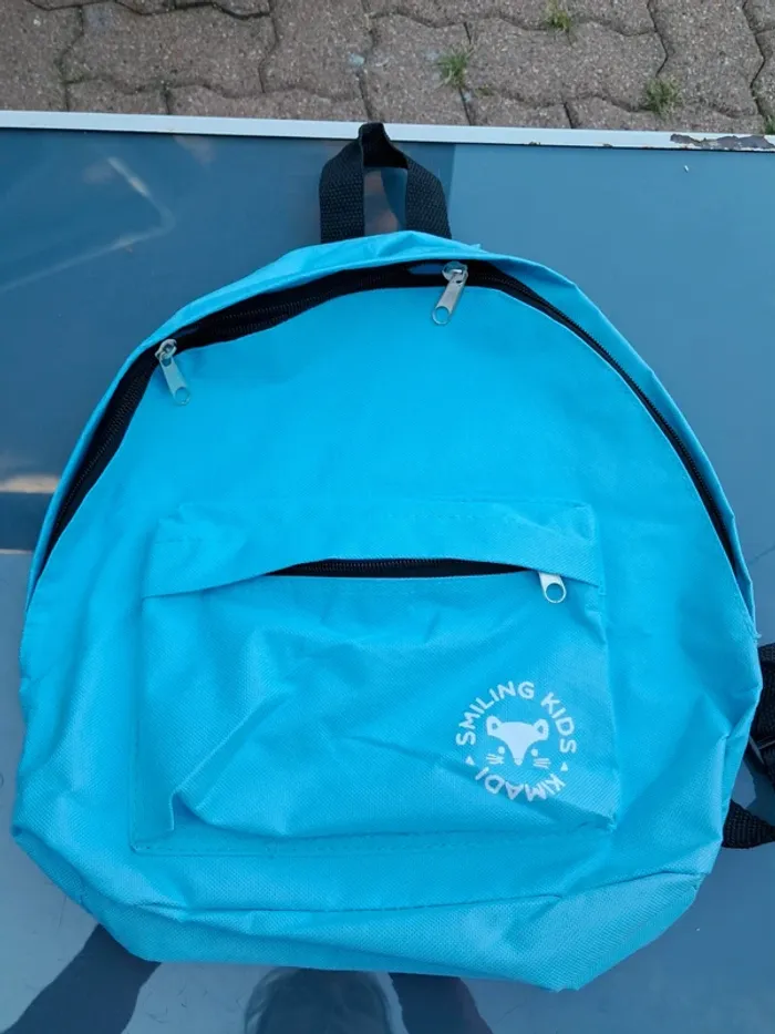 Joli sac à dos bleu réglable, 1 grande poche, 1 petite devant, mixte unisexe - Kimadi 🏷 ideal sport