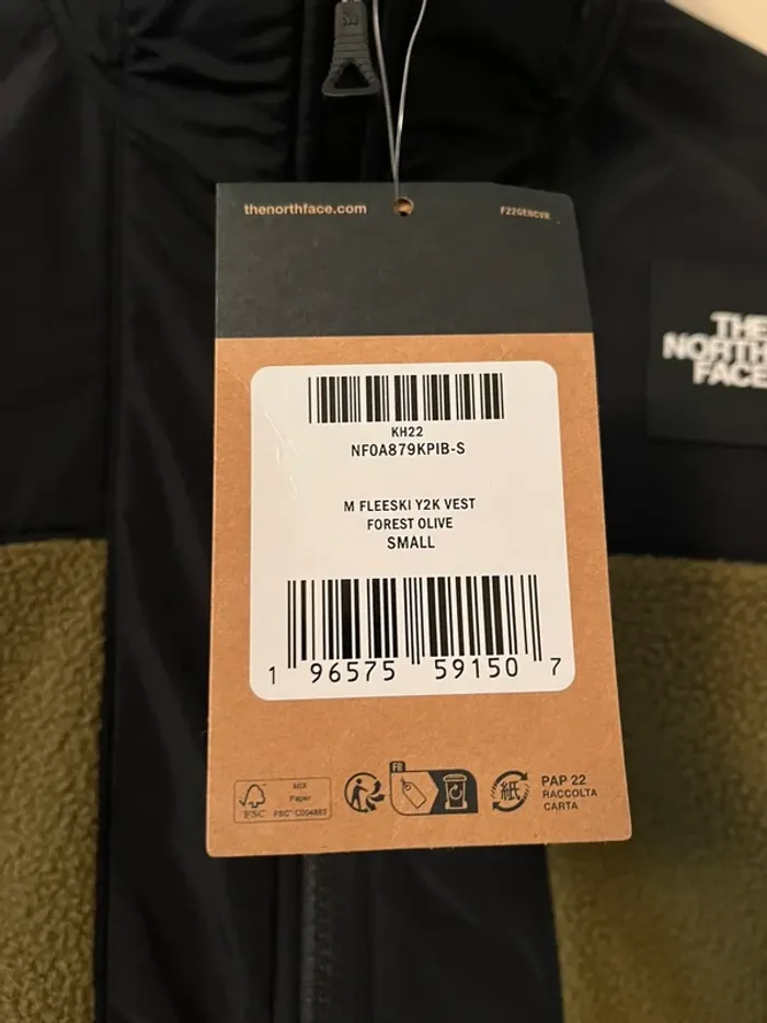 Veste sans manche the north face noir et kaki en polaire - photo numéro 3