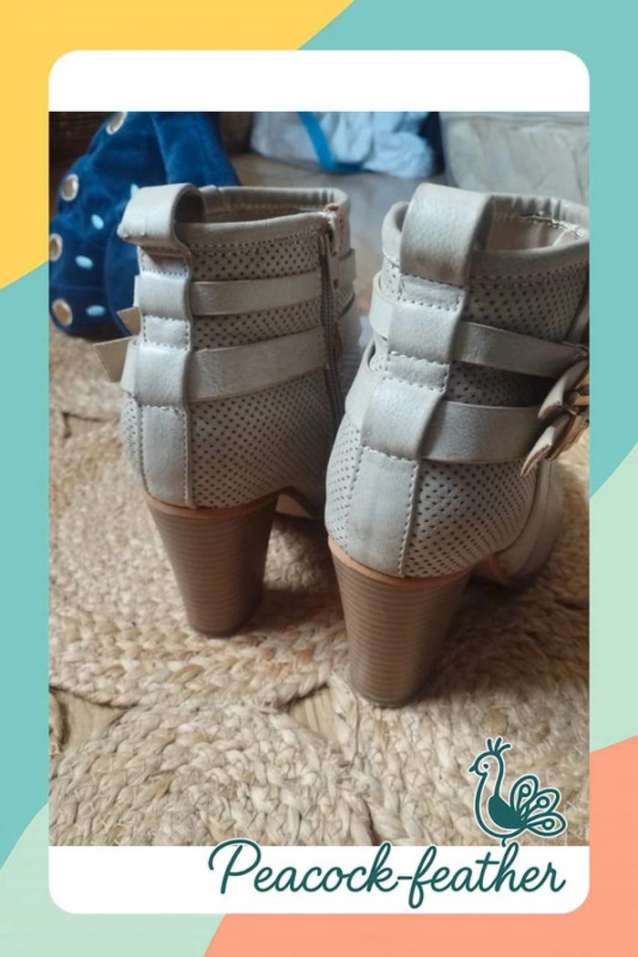 Bottines talons beiges 36 - photo numéro 6