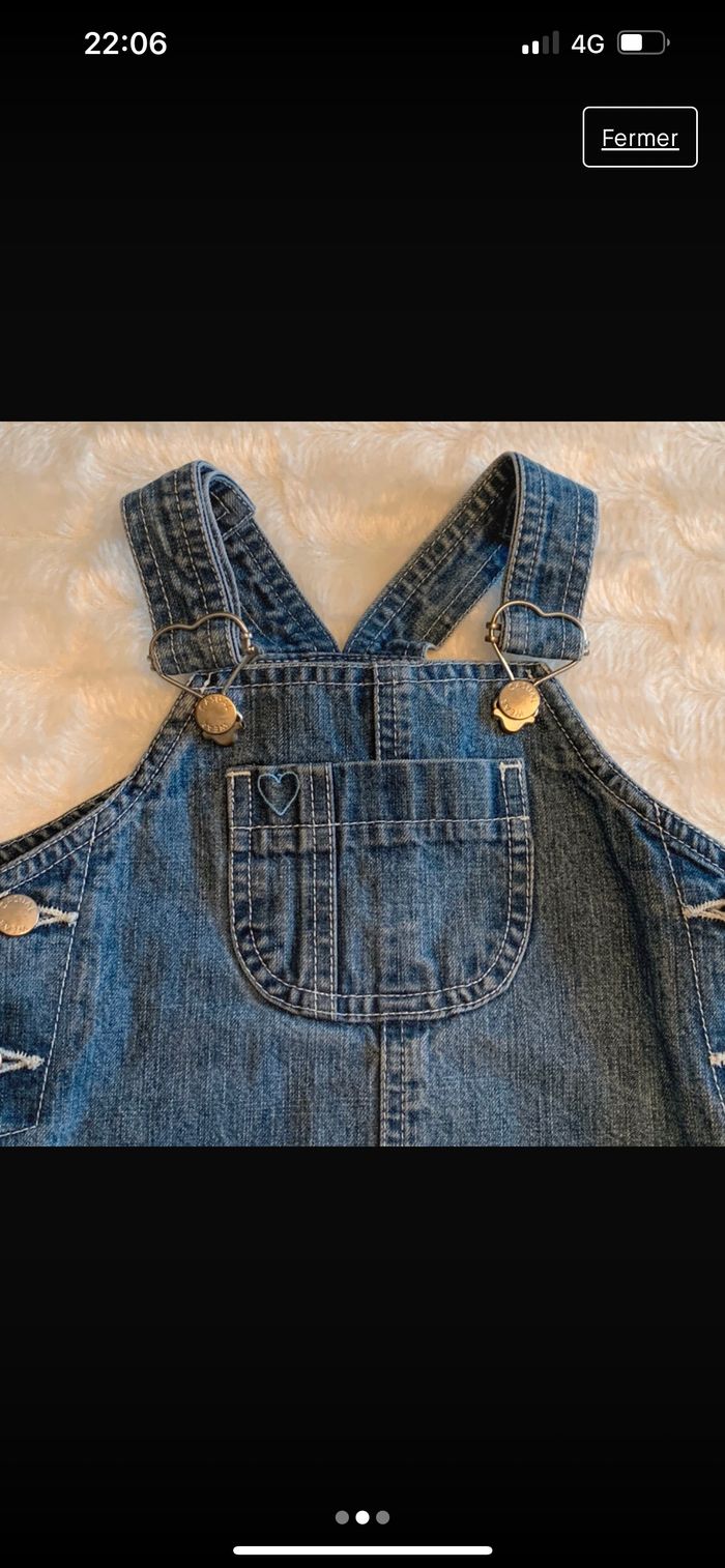 Robe salopette en jeans Taille 4 ans - photo numéro 2
