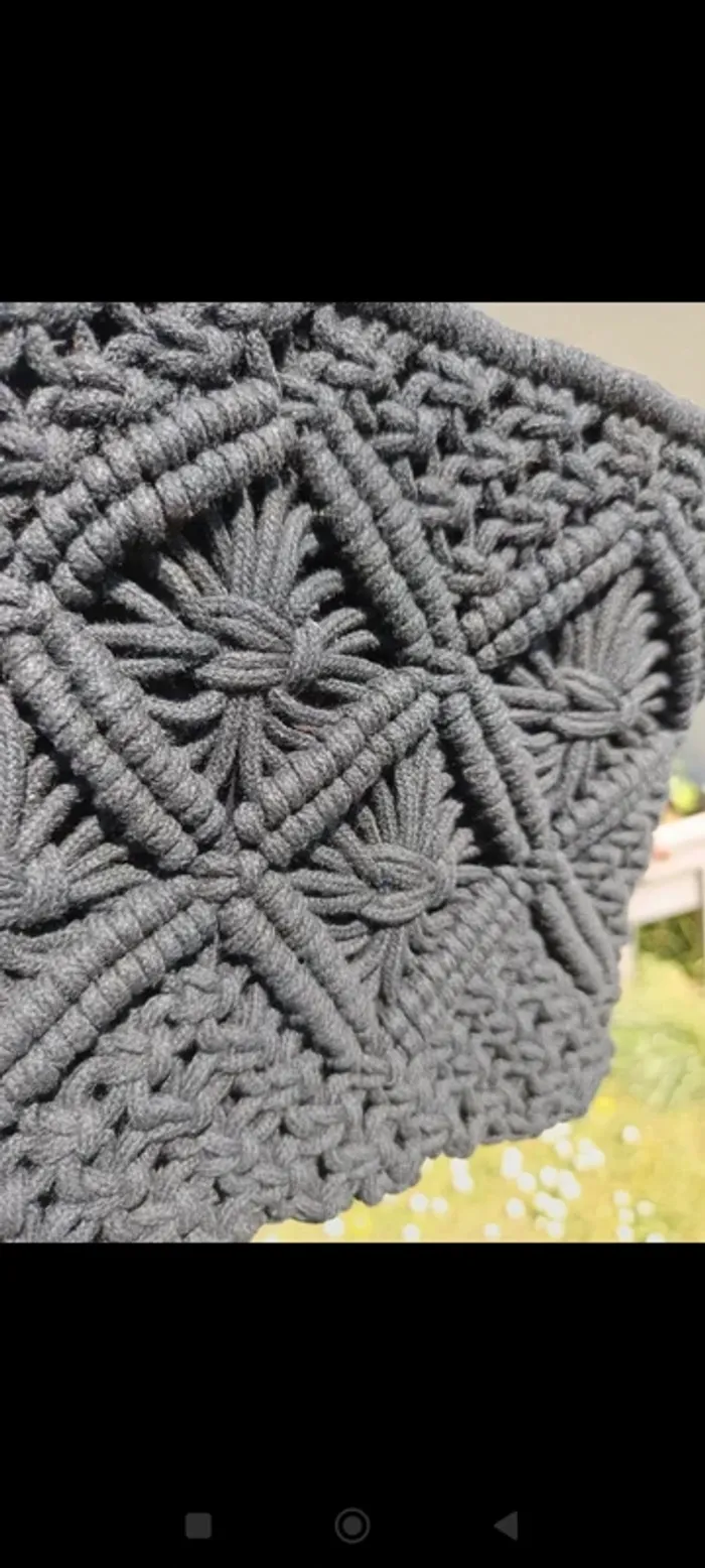 Sac bandoulière macramé noir - photo numéro 3