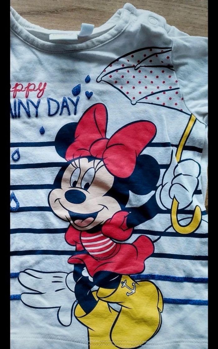 Tshirt ml parapluie Minnie - photo numéro 3
