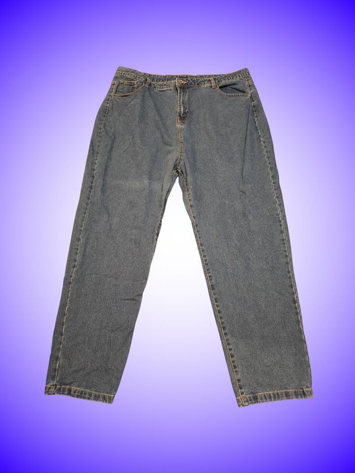 Jean Bleu Denim Coupe Droite/Ample – Boohoo – Taille 50 (5XL)