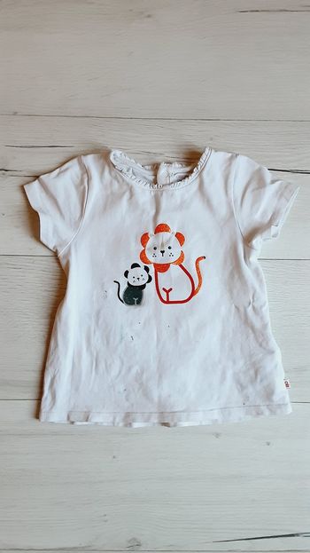 Vêtement fille tee-shirt manches courtes Obaïbi lion 3 ans