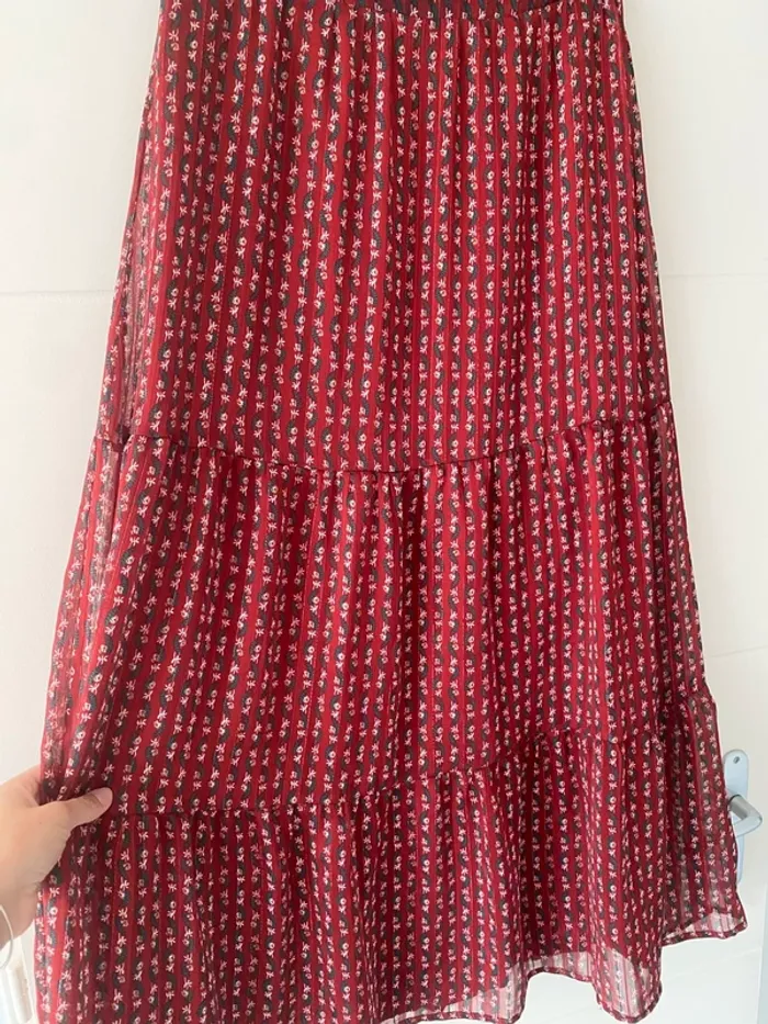 Jupe longue imprimée rouge La petite étoile - Taille 2 - photo numéro 3