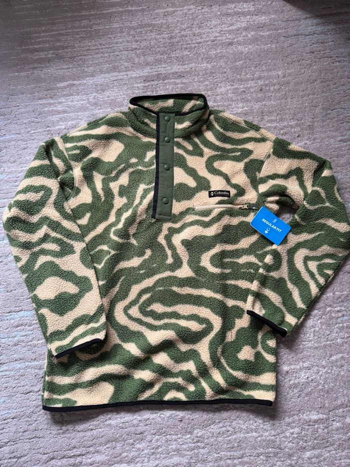 Sweat polaire Columbia Sherpa Helvetia II Printed Half Snap Fleece Placket Rust Green/Beige