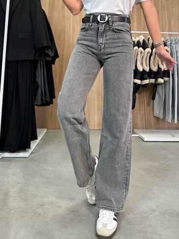 Jean gris taille haute 