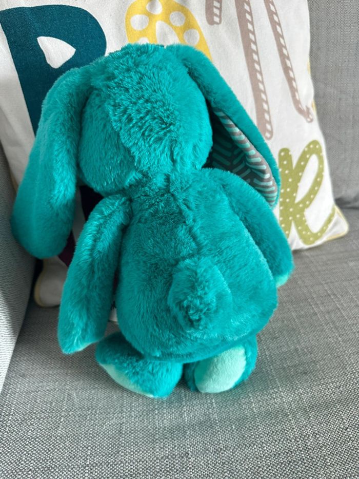 Doudou peluche B .softies bleu - photo numéro 5