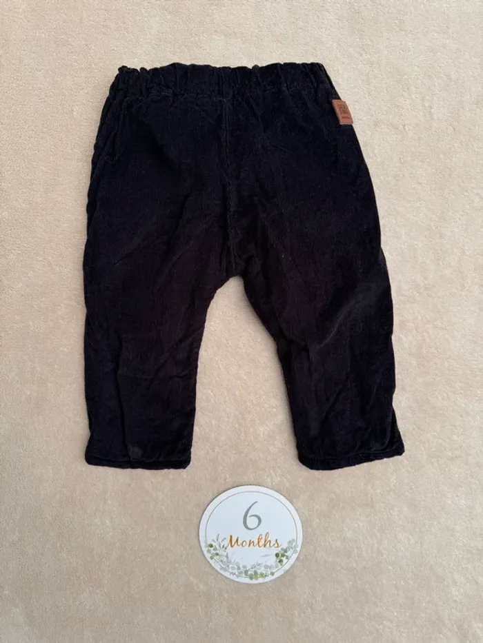 Pantalon velours noir • sucre d’orge • taille 6 mois - photo numéro 3