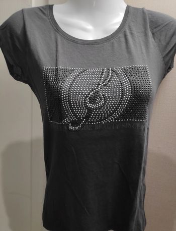 Tee shirt gris effet strass