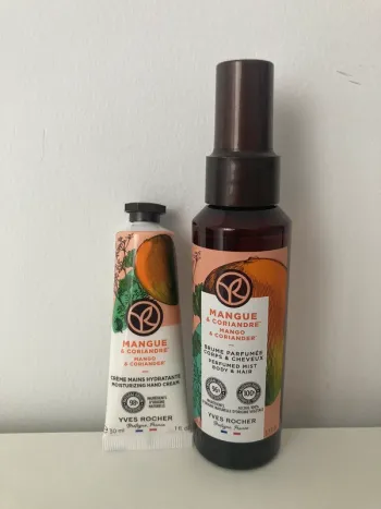 Brume corps et crème mains mangue Yves Rocher