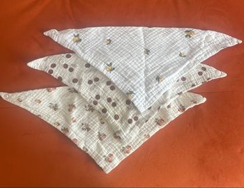 Lot de 3 bavoirs en coton