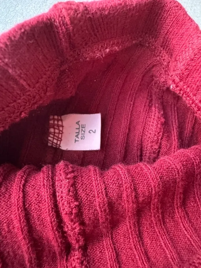 Lot de 3 collants, 1 gris lisse, 1 jaune moutarde et 1 rouge bordeaux côtelé - Taille 2 - photo numéro 18