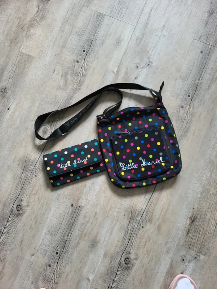 Sac bandoulière + Porte feuille Little Marcel