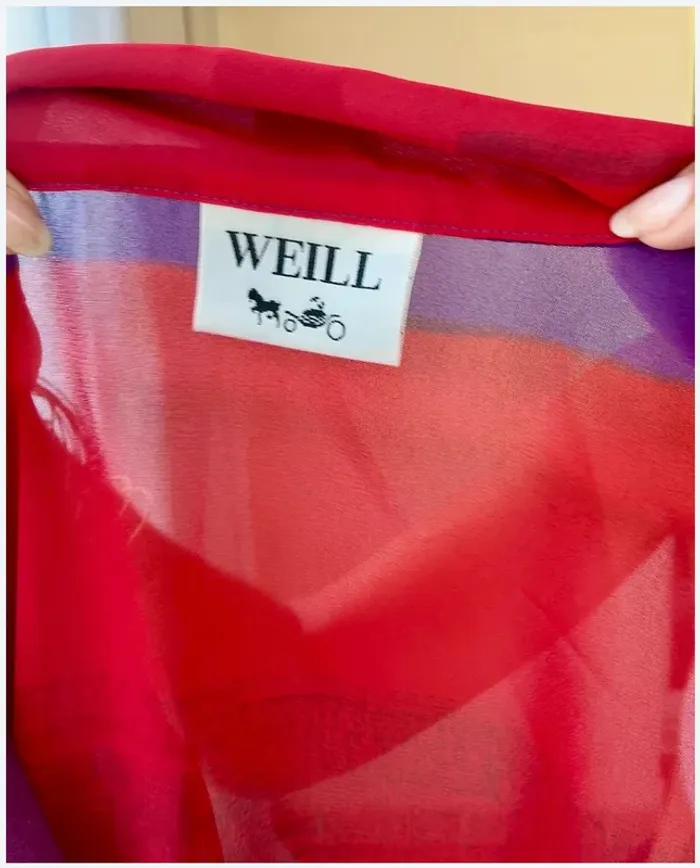 Chemise Weill 42 rouge et violette TBE - photo numéro 5