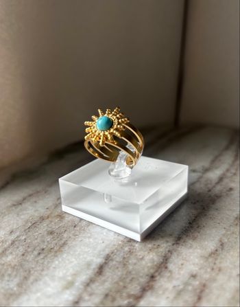 Bague en acier inoxydable dorée ajustable 