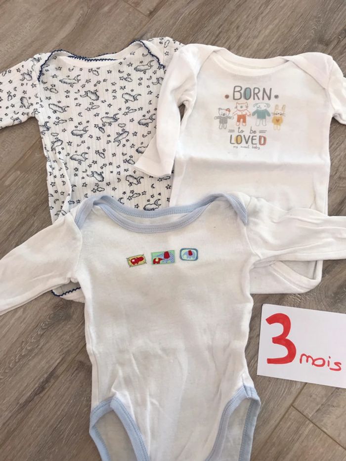 Lot 3 body manches longues mixte