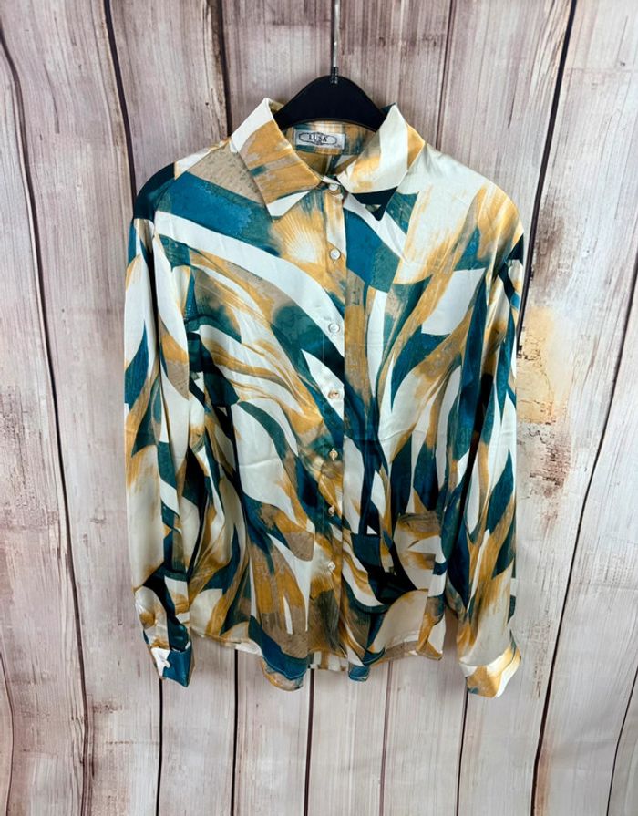 Chemise femme fluide et satinée imprimé jungle taille L/XL
