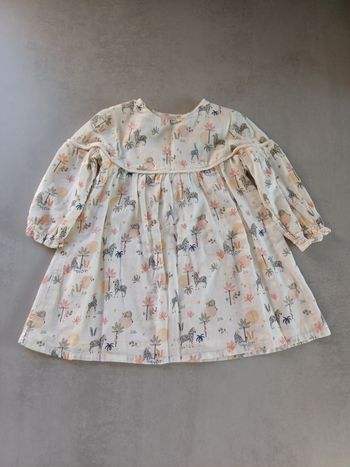 Robe manches longues imprimée savane TAO 2 ans très bon état