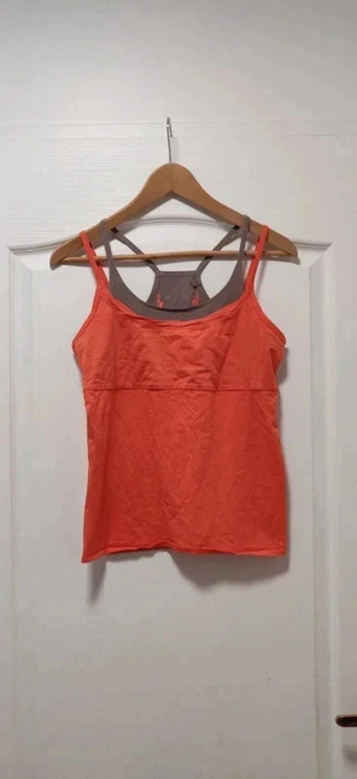 Débardeur Domyos corail et taupe M
