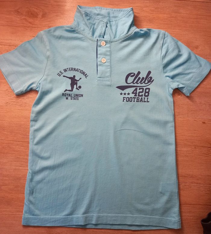 Polo turquoise texte 5ans - photo numéro 2