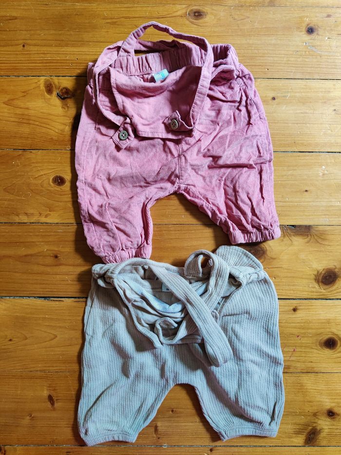 2 ensembles salopettes 1m fille - photo numéro 2