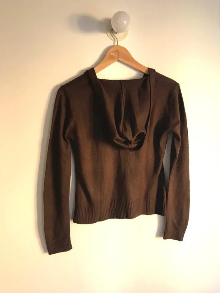 Sweat léger à capuche marron foncé 14 ans - photo numéro 5