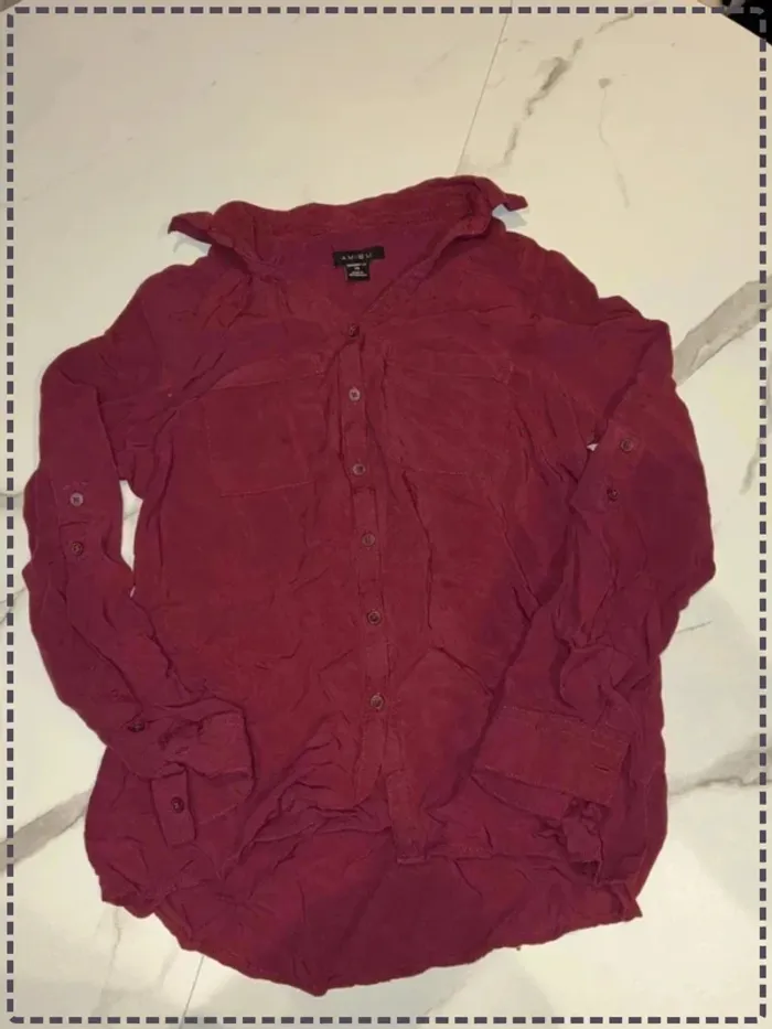 Chemise bordeaux ajustée – Taille XS – Amisu