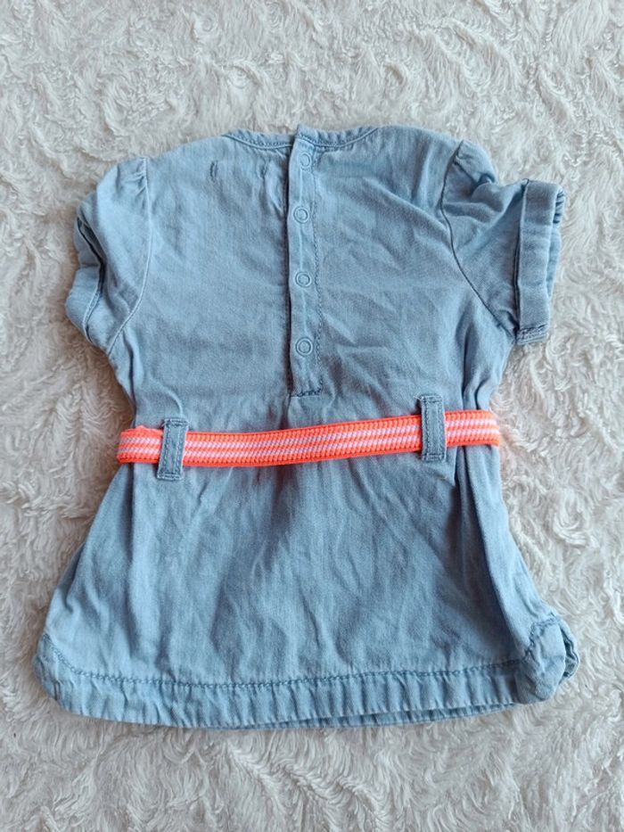 Robe jeans manches courtes+ ceinture offerte Fille 1 mois Kiabi - photo numéro 5