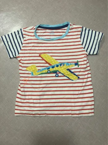 T-shirt rayé Baby Boden avion 3/4 ans