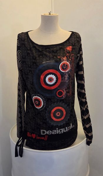 Haut DESIGUAL Femme XL – Imprimé graphique & détails sequins – Style bohème chic