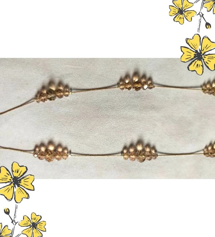 Collier vintage doré en perles facettées champagne – Élégance rétro - photo numéro 10