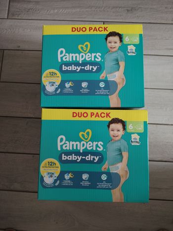 132  couches Pampers baby dry taille 6
